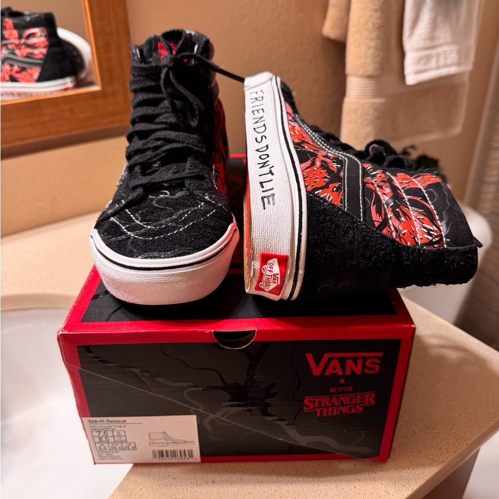 Stranger Things Vans High-Top Sneakers - Black and Red